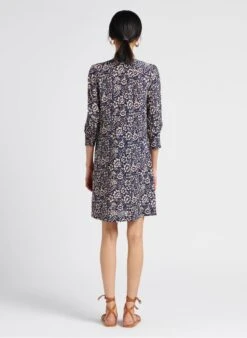 GERARD DAREL JAHNICE - Blue Short Printed Henley Dress -Morganmai Store 4128216