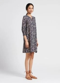 GERARD DAREL JAHNICE - Blue Short Printed Henley Dress -Morganmai Store 4128217