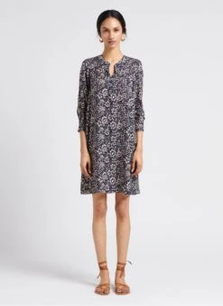 GERARD DAREL JAHNICE - Blue Short Printed Henley Dress