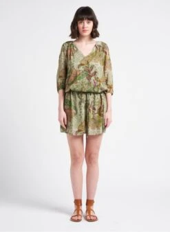 Ikks Green Short Printed Dress