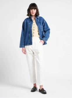 Soeur TITA - Beige Round-neck Cotton Cardigan -Morganmai Store 4128459