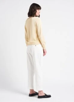 Soeur TITA - Beige Round-neck Cotton Cardigan -Morganmai Store 4128463