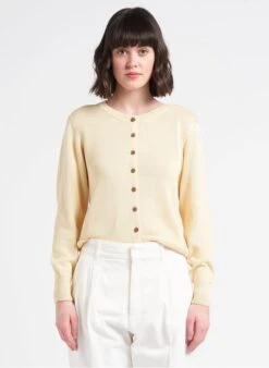 Soeur TITA - Beige Round-neck Cotton Cardigan