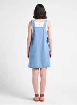 APRIL - Blue Cotton Maternity Overall Dress -Morganmai Store 4128591