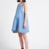 APRIL - Blue Cotton Maternity Overall Dress