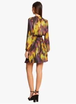 MORGAN RBUL - Multicolored Printed V-neck Midi Dress -Morganmai Store 4131570