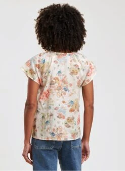 White Printed Cotton Voile Blouse -Morganmai Store 4132656