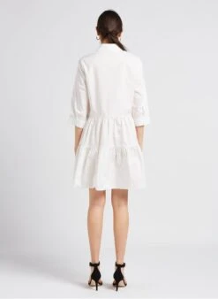 GERARD DAREL JADEN - White Gathered Cotton Midi Dress -Morganmai Store 4134398