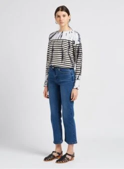 TAYC - Multicolored Round-neck Striped Cotton T-shirt -Morganmai Store 4134443