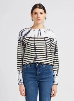 TAYC - Multicolored Round-neck Striped Cotton T-shirt