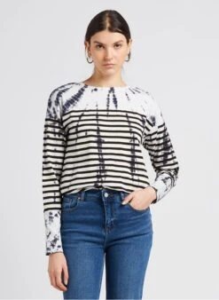 TAYC - Multicolored Round-neck Striped Cotton T-shirt -Morganmai Store 4134446