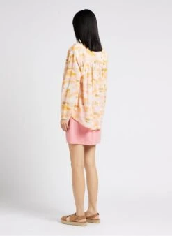 SEE U SOON Beige Tie-dye Print Cotton Blouse 9 SEE U SOON Beige Tie-dye Print Cotton Blouse -Morganmai Store 4135129