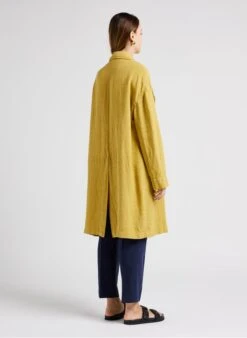 Yellow Loose-fit Cotton-blend Shirt -Morganmai Store 4137044