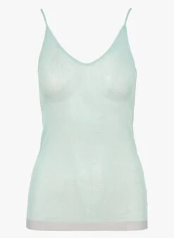 EN DESSOUS - Green Fine-knit Strappy Tank Top