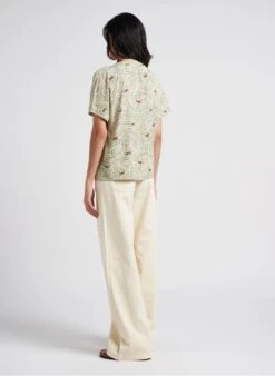 Vila VIELVIRE LOVE - Beige Printed V-neck Blouse -Morganmai Store 4145820