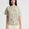 Vila VIELVIRE LOVE - Beige Printed V-neck Blouse