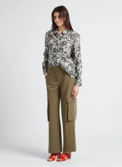 BENSIMON AZALY - Green Camouflage Print Shirt With Classic Collar 10 BENSIMON AZALY - Green Camouflage Print Shirt With Classic Collar -Morganmai Store 4146222