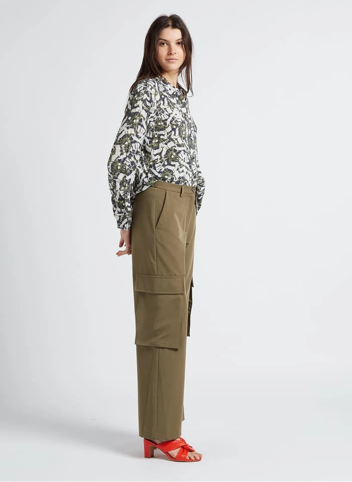 BENSIMON AZALY - Green Camouflage Print Shirt With Classic Collar 5 BENSIMON AZALY - Green Camouflage Print Shirt With Classic Collar - Image 5