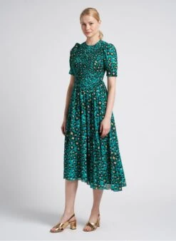 Whistles Multicolored Long Printed Round-neck Dress -Morganmai Store 4151074