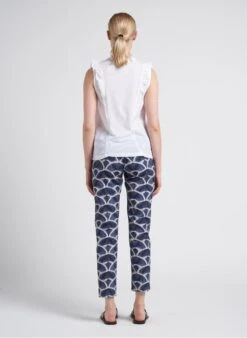 Hartford TEORY - White Round-neck Mixed-media Cotton Shirt -Morganmai Store 4151107