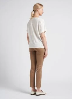 GERARD DAREL AGATHA - White V-neck Linen T-shirt -Morganmai Store 4151156