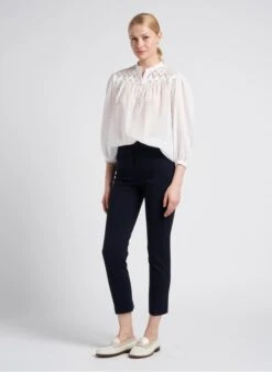 GERARD DAREL CARLO - White V-neck Cotton Top -Morganmai Store 4151171