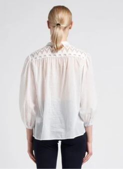 GERARD DAREL CARLO - White V-neck Cotton Top -Morganmai Store 4151172