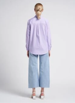 CAMILA - Pink Loose-fit Striped Cotton Shirt -Morganmai Store 4151298