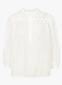 GERARD DAREL CARLO - White V-neck Cotton Top -Morganmai Store 4152179