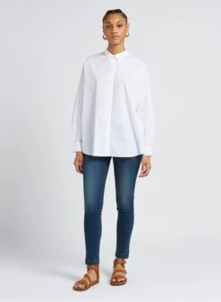 Sessun MAEMI - White Loose-fit Cotton Shirt With Classic Collar -Morganmai Store 4156855