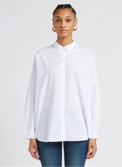 Sessun MAEMI - White Loose-fit Cotton Shirt With Classic Collar