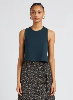 Sessun BINIBECA - Green Tank Top With Straps That Cross On The Back