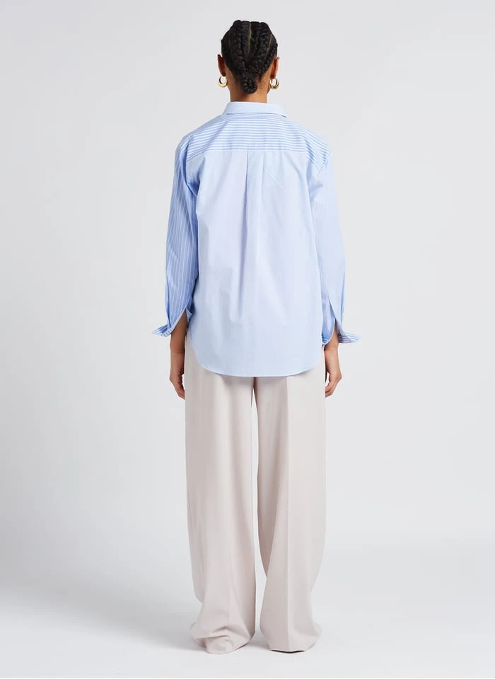 Maison Labiche SAINT GER AMOUR - Blue Striped Cotton Shirt With Classic Collar 6 Maison Labiche SAINT GER AMOUR - Blue Striped Cotton Shirt With Classic Collar - Image 6