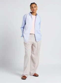 Maison Labiche SAINT GER AMOUR - Blue Striped Cotton Shirt With Classic Collar 10 Maison Labiche SAINT GER AMOUR - Blue Striped Cotton Shirt With Classic Collar -Morganmai Store 4157075