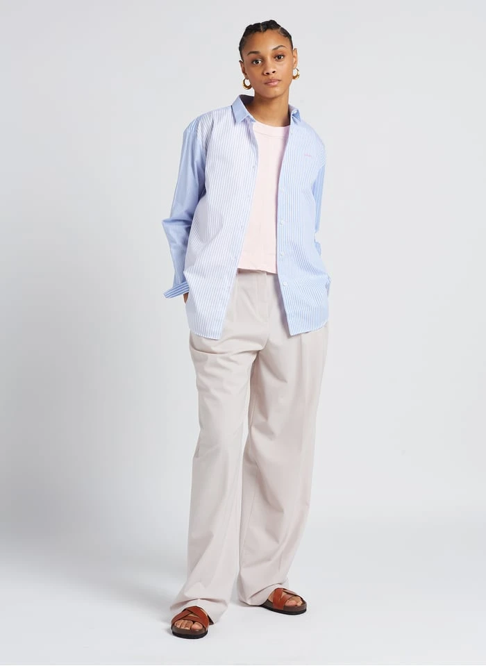 Maison Labiche SAINT GER AMOUR - Blue Striped Cotton Shirt With Classic Collar 5 Maison Labiche SAINT GER AMOUR - Blue Striped Cotton Shirt With Classic Collar - Image 5