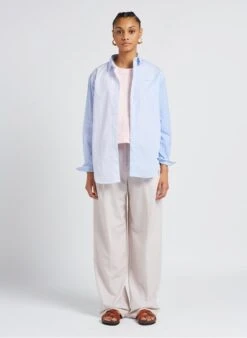 Maison Labiche SAINT GER AMOUR - Blue Striped Cotton Shirt With Classic Collar 9 Maison Labiche SAINT GER AMOUR - Blue Striped Cotton Shirt With Classic Collar -Morganmai Store 4157077