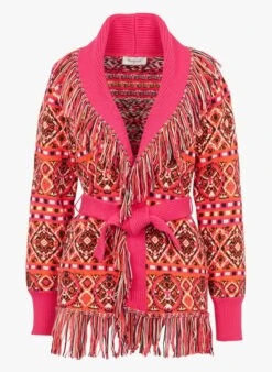 BERENICE GIOIA - Multicolored Printed Cotton Cardigan With Shawl Collar -Morganmai Store 4158401