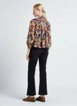 OSLO - Multicolored Floral Print Round-neck Cotton Top -Morganmai Store 4161119