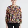 OSLO - Multicolored Floral Print Round-neck Cotton Top