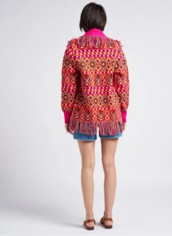 BERENICE GIOIA - Multicolored Printed Cotton Cardigan With Shawl Collar -Morganmai Store 4162138