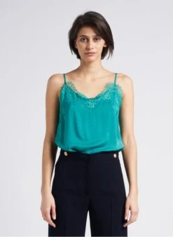 Vila Green Lace V-neck Camisole