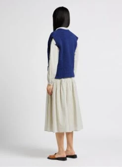 Sessun ALAIOR - Blue Long Cotton-blend Cardigan -Morganmai Store 4165255