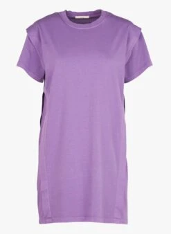 Sessun DIMITRIO - Purple Straight Cotton Dress With Round Neck -Morganmai Store 4169188
