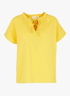 Vila LANIA - Orange Round-neck Cotton Top -Morganmai Store 4169505