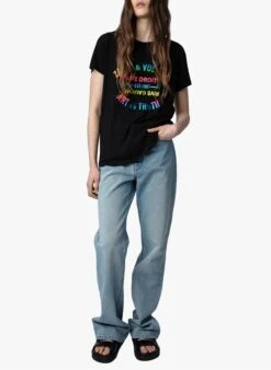Zadig & Voltaire WALK - Black 100 Cotton Screen-printed T-shirt -Morganmai Store 4175197