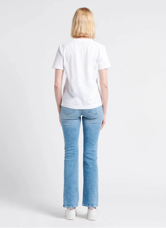 BAHIA - White Round-neck Organic Cotton T-shirt With Screen Print 5 BAHIA - White Round-neck Organic Cotton T-shirt With Screen Print - Image 5