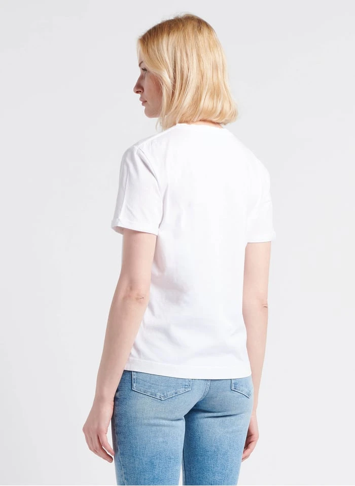 BAHIA - White Round-neck Organic Cotton T-shirt With Screen Print 2 BAHIA - White Round-neck Organic Cotton T-shirt With Screen Print - Image 2