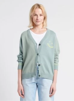 PAUL SMITH Green Loose-fit V-neck Cotton Cardigan