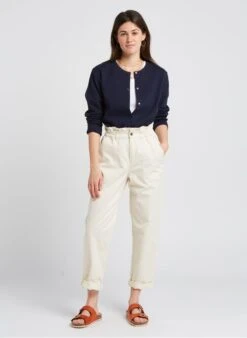 PETIT BATEAU Black Round-neck Cotton-blend Cardigan -Morganmai Store 4176134