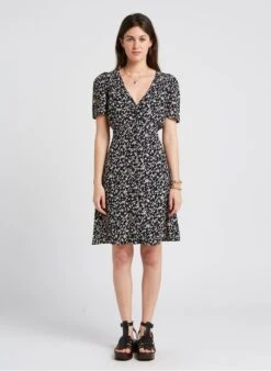 Sessun CLAUDIA - Blue Short Printed V-neck Dress -Morganmai Store 4176420